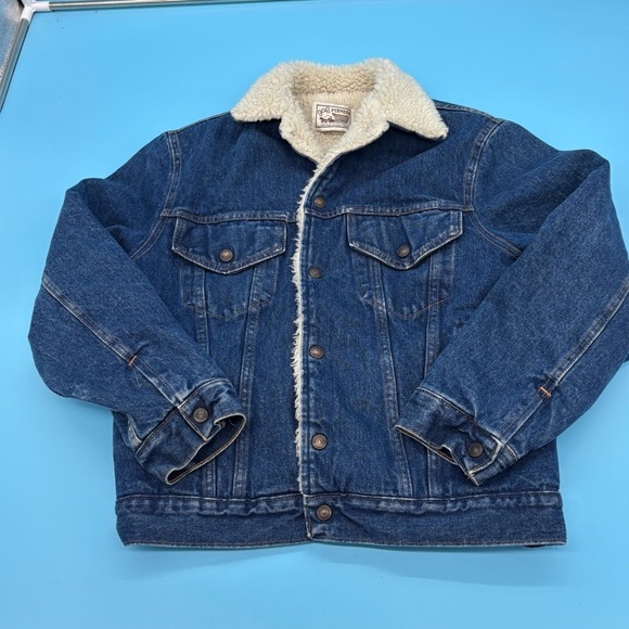 Vintage Gap Pioneer Jacket Mens M Denim Jean Trucker Sherpa Lined Western - Picture 1 of 10